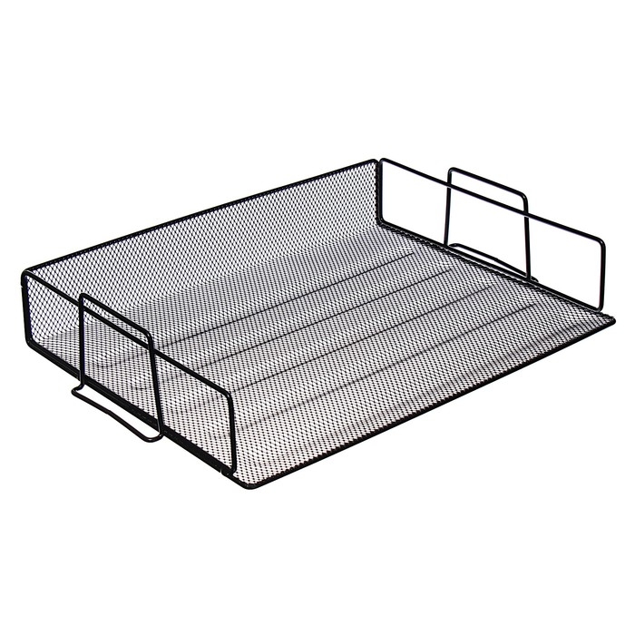 Лоток горизонтальный для бумаг, Calligrata, сетка, металлический, чёрный Лоток горизонтальный для бумаг, Calligrata, сетка, металлический, чёрный