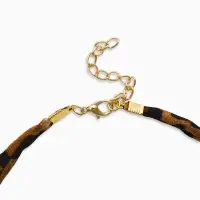 Колье "Новый стиль" бантик, леопард, в золоте 40+удл