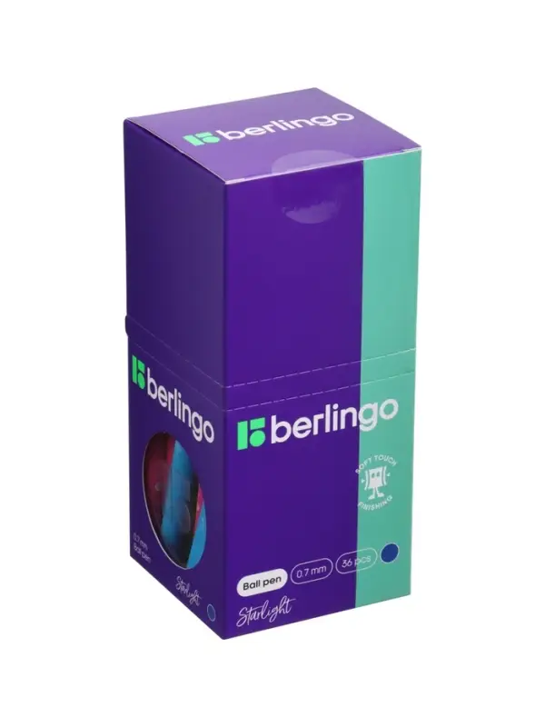 Ручка шариковая Berlingo. Starlight, синий стержень, игольчатый узел 0.7 мм, МИКС