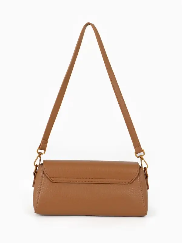 Сумка женская мессенджер TEXTURA на клапане, 26&times;9&times;12 см, коричневая