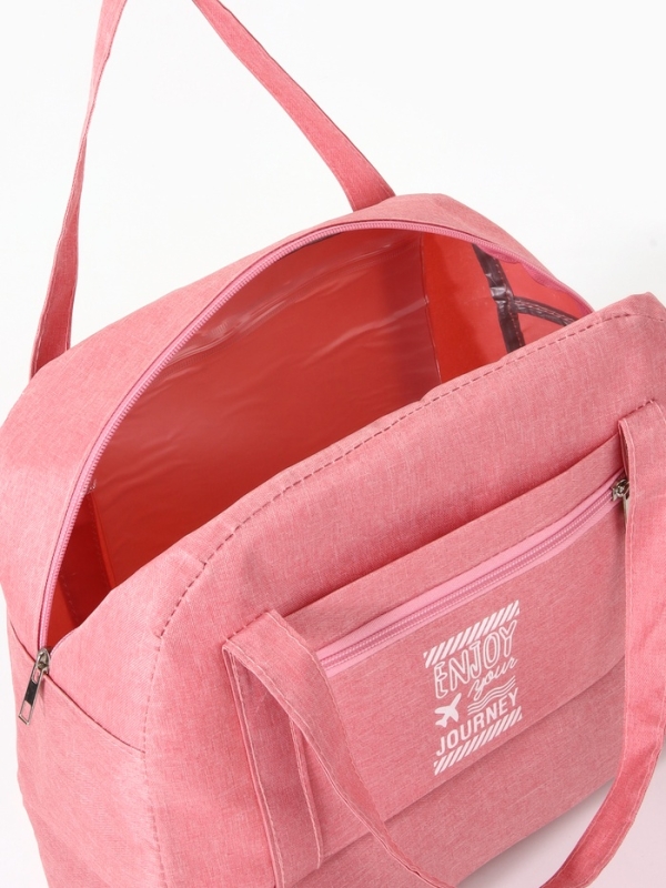 Сумка дорожная на молнии, розовая Сумка дорожная на молнии, розовая