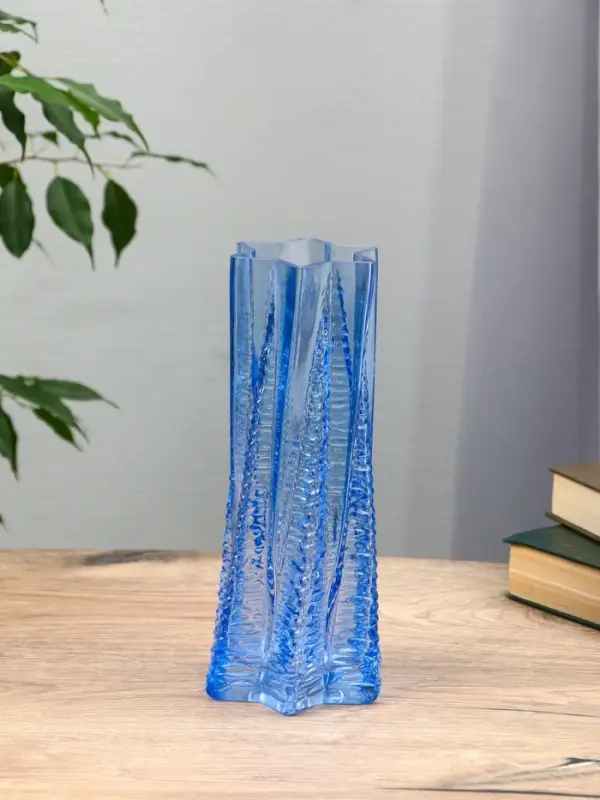 Ваза стекло настольная  Ваза стекло настольная "Флоранс" 25х11х9 см, голубой