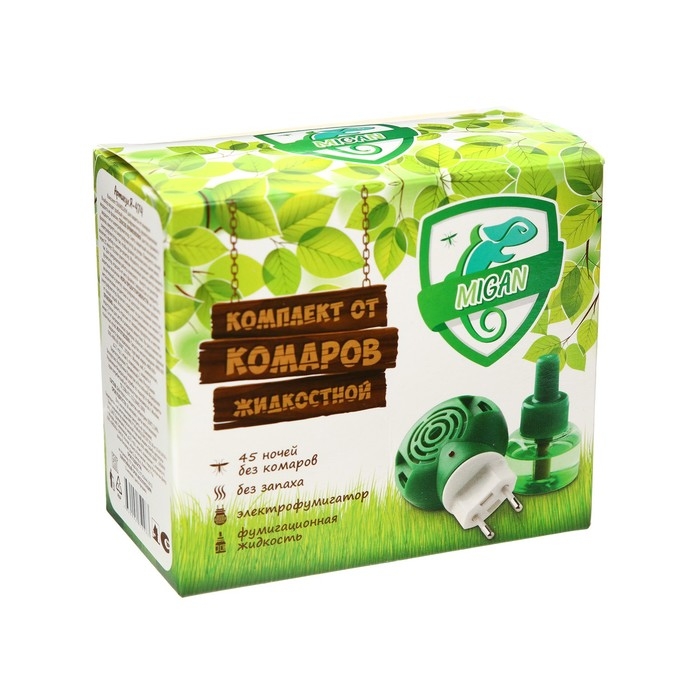 Комплект Комплект "Migan", от комаров, фумигатор и флакон, 30 мл