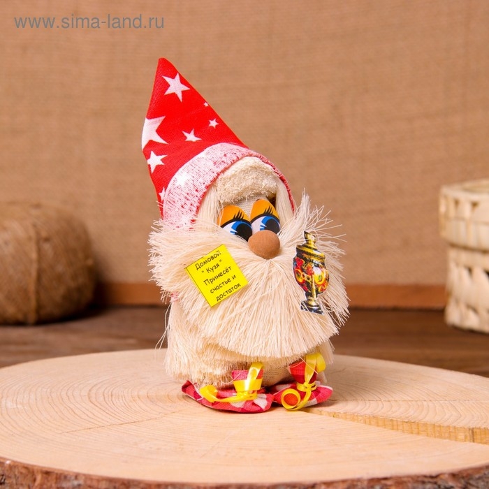 Оберег «Домовой с самоваром», 12 см, микс Оберег «Домовой с самоваром», 12 см, микс