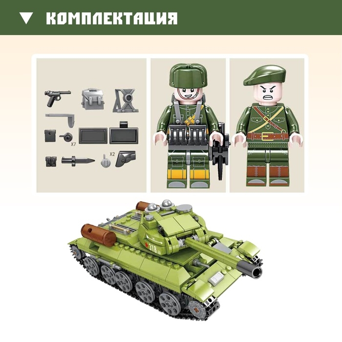 Конструктор «Армия. Советский танк», 578 деталей Конструктор «Армия. Советский танк», 578 деталей