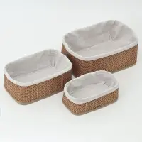 Корзины для хранения Naturel, прямоугольные, 3 шт.: от 22&times;12&times;8 см до 30&times;20&times;12 см