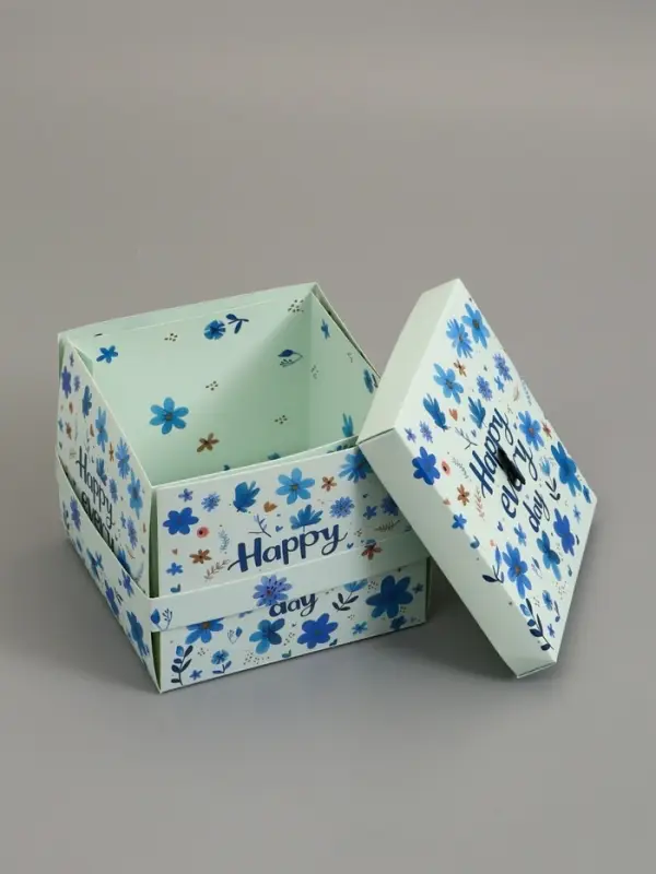 Коробка подарочная "Бабочки, Счастья" 14,5 х 14,5 х 12,7 см