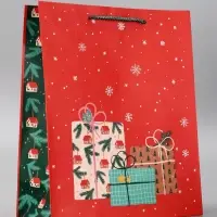 Пакет подарочный новогодний ламинированный, «Подарки на Новый Год» , 26×12×32 см Пакет подарочный новогодний ламинированный, «Подарки на Новый Год» , 26×12×32 см