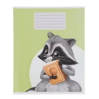 Комплект тетрадей из 10 штук, 18 листов в клетку Calligrata "Еноты", обложка мелованный картон, ВД-лак, блок офсет, 5 видов по 2 штуки