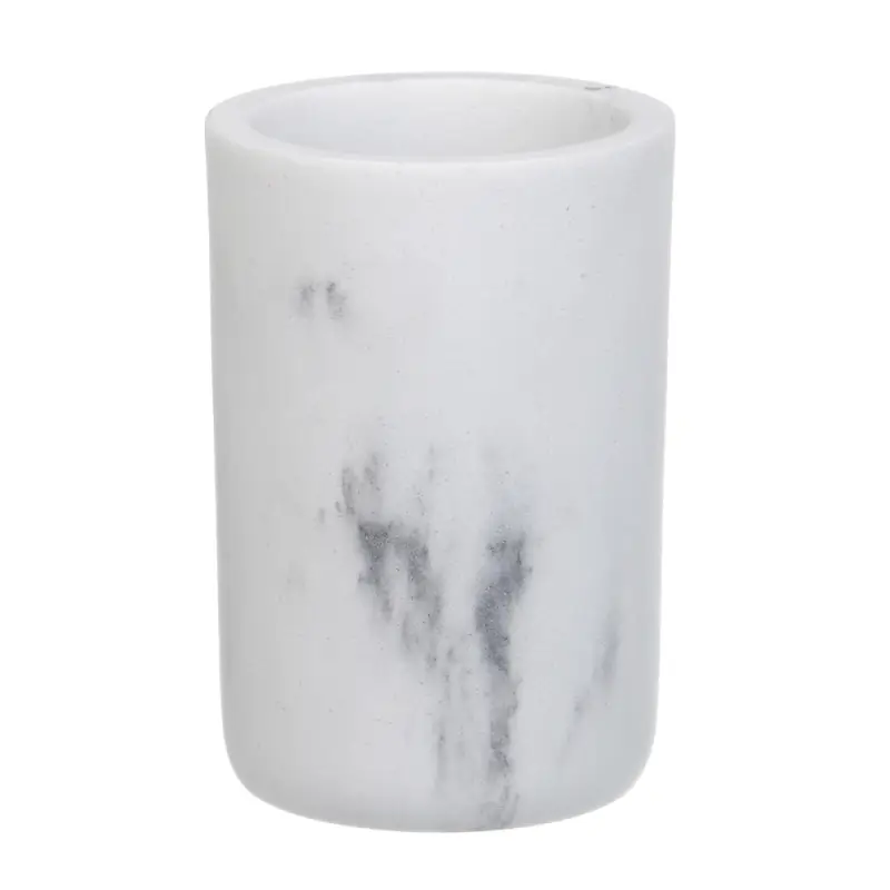 Стакан для ванной комнаты тм VETTA Мрамор, смола (полирезин), бело-серый, 7,5x7,5x10см