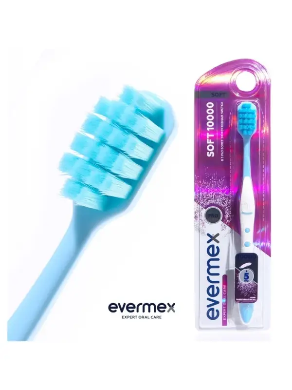Зубная щётка Evermex мягкая, микс
