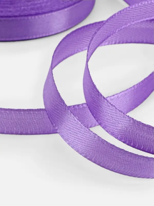 Лента атласная, 10 мм, 23±1 м, сиреневая Лента атласная, 10 мм, 23±1 м, сиреневая