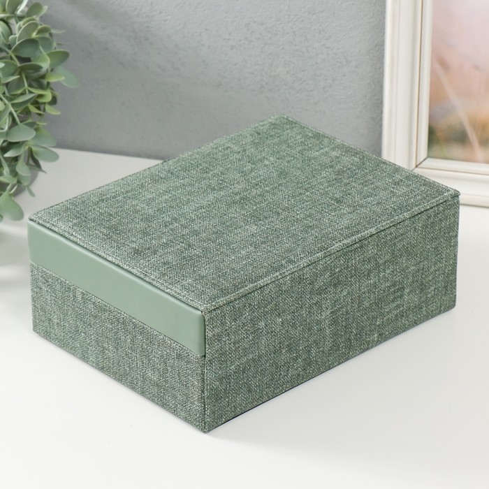 Шкатулка кожзам для украшений Шкатулка кожзам для украшений "Зелёная" комбинированная 23х17,2х9 см