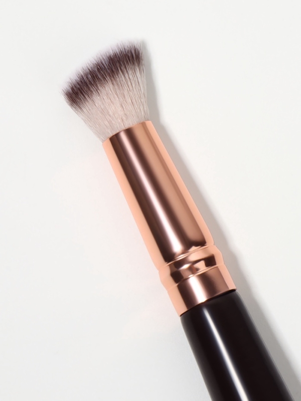 Кисть для макияжа 2в1, 14 см, чёрный/бежевый Кисть для макияжа 2в1, 14 см, чёрный/бежевый