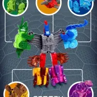 Набор роботов &laquo;Динозавры&raquo;, 5 предметов, собираются в 1 робота