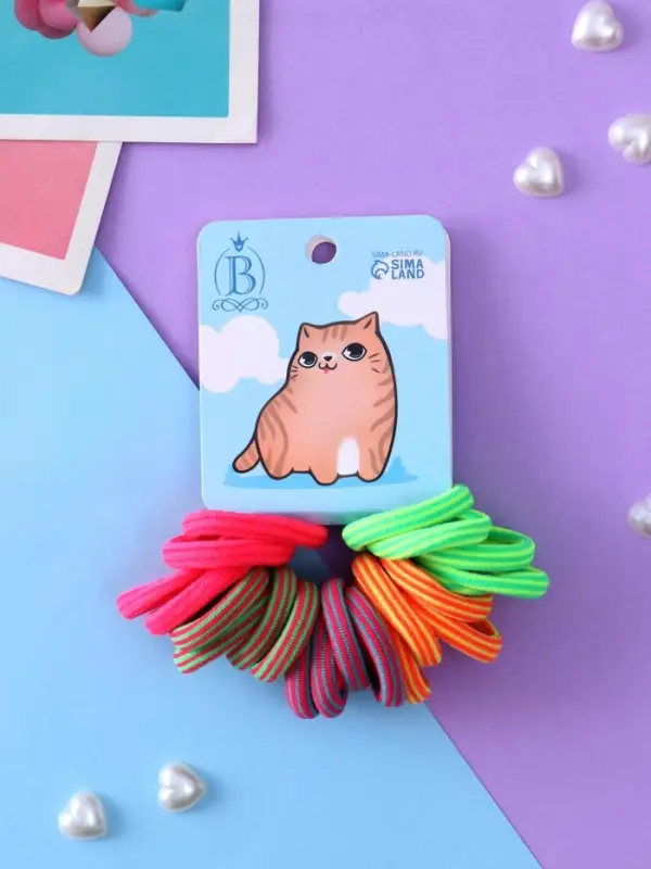 Резинка для волос «Кисонька», набор 20 шт., улыбка, 2.5 см, МИКС