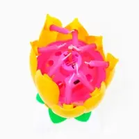 Свеча для торта музыкальная &laquo;Тюльпан&raquo;, жёлтая, 12&times;5 см