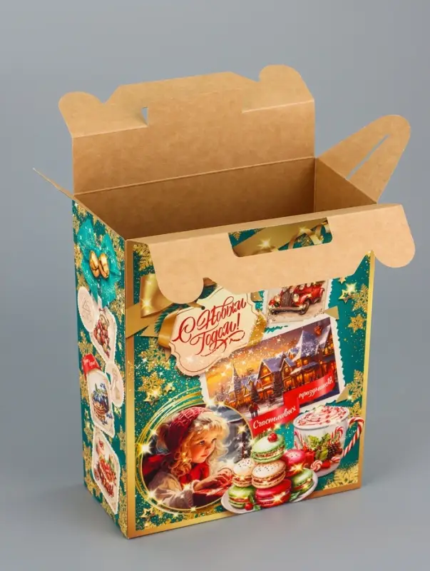 Подарочная коробка новогодняя Вкус детства 17 х 7 х 25,5 см Подарочная коробка новогодняя Вкус детства 17 х 7 х 25,5 см