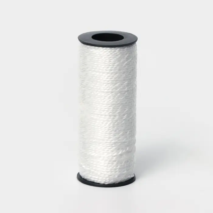 Нить крученая, 2-х прядная, ПП, d=1,3 мм, 50 м, белая Нить крученая, 2-х прядная, ПП, d=1,3 мм, 50 м, белая