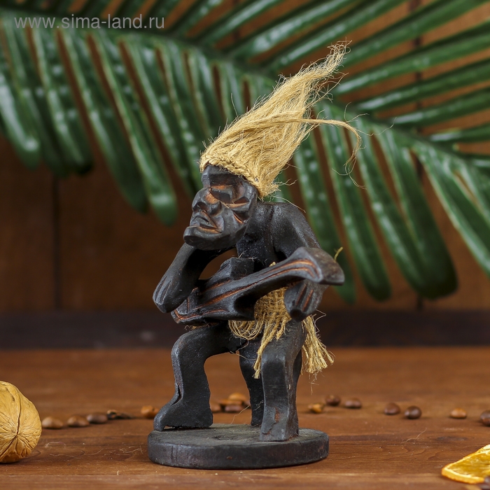 Сувенир дерево "Абориген-гитарист" 15 см