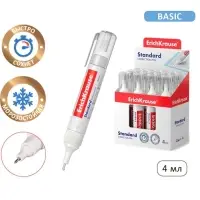 Ручка-корректор 4 мл, ErichKrause Standard, с металлическим наконечником