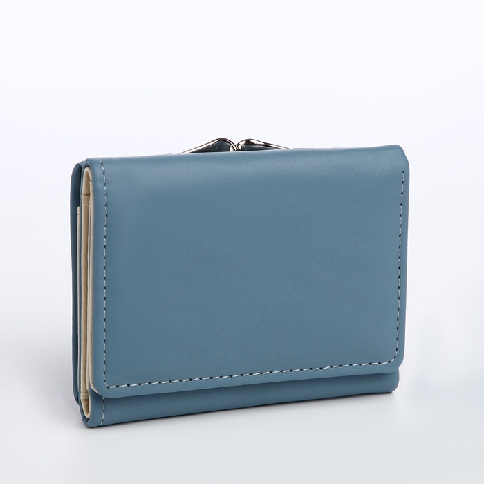 Кошелёк женский на кнопке, цвет голубой Кошелёк женский на кнопке, цвет голубой