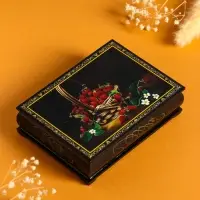 Шкатулка «Ягоды», 10×14 см, лаковая миниатюра