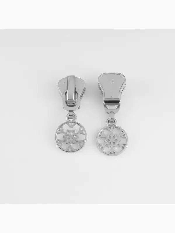 Бегунок для молнии &laquo;Трактор&raquo;, №8, &laquo;Снежинка&raquo;, 10 шт., цвет никель