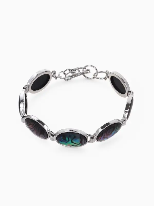 Браслет цепочка &laquo;Галиотис. Овал&raquo;, L=21 см, цвет серебро, разноцветный