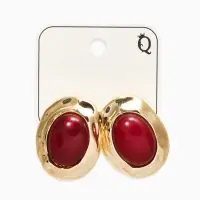 Серьги акрил &laquo;Стиль&raquo;, овал в раме, бордовые в золоте