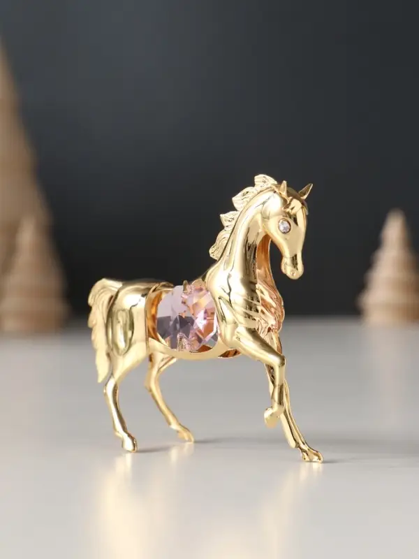 Сувенир Лошадка маленькая с 2-мя розовыми хрусталиками, 7х2х6 см. Сувенир Лошадка маленькая с 2-мя розовыми хрусталиками, 7х2х6 см.