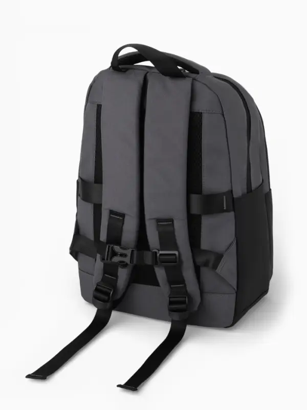 Рюкзак, 27*14*38,5 см, 2 отд 3н/карм, Комби, Водонепрон. дно, серый/черн