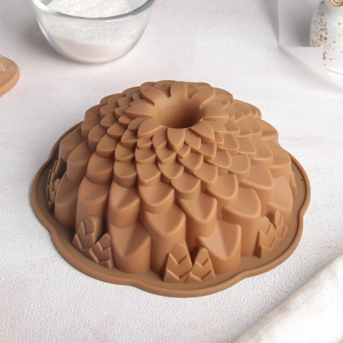 Форма для выпечки Доляна «Хризантема», силикон, 22×7,5 см, цвет МИКС