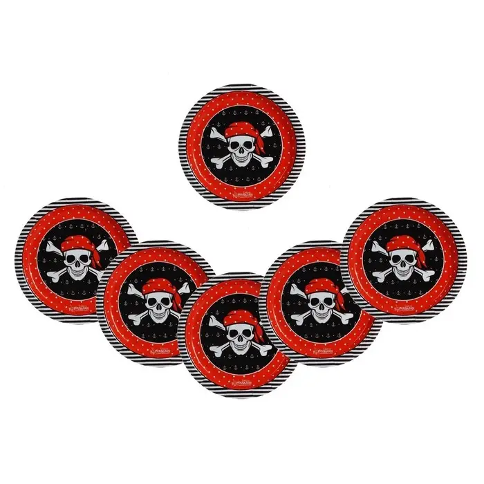 Тарелка одноразовая бумажная «Пиратская» (18 см), на Хэллоуин