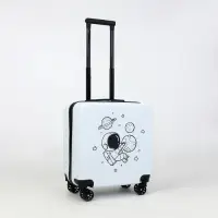 Чемодан детский на колёсах 39 л (S), на молнии, с кодовым замком, 4 колеса, белый