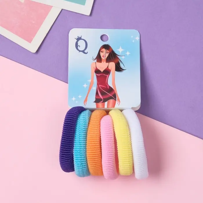 Резинка для волос "Анна" (набор 6 шт) грёзы, 4 см