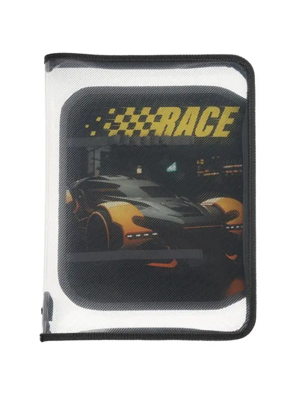 Папка для труда А4 &laquo;Авто на старте&raquo;, молния вокруг/откидная планка