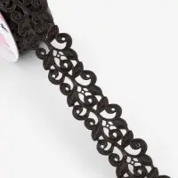 Лента фигурная &laquo;Вьюнчик&raquo;, 25 мм, 9&plusmn;0.5 м, чёрная