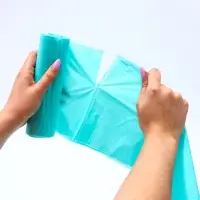 Мешки для мусора в рулоне ПСД 100 л, бирюзовые, 18 мкм 10 шт. 65&times;90 см