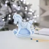 Свеча фигурная «Лошадка-качалка», голубая Свеча фигурная «Лошадка-качалка», голубая
