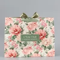 Пакет ламинированный с лентой &laquo;Счастья&raquo;, цветы, L 40&times;11.5&times;31 см