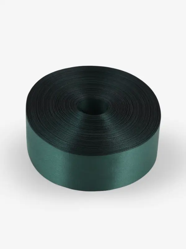 Лента атласная, 50 мм, 100&plusmn;5 м, тёмно-зелёная