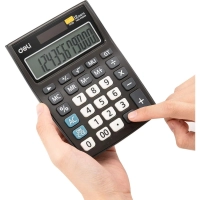 Калькулятор настольный КОМП. Deli E1238, 12-р, дв.пит., 145х105мм, серый