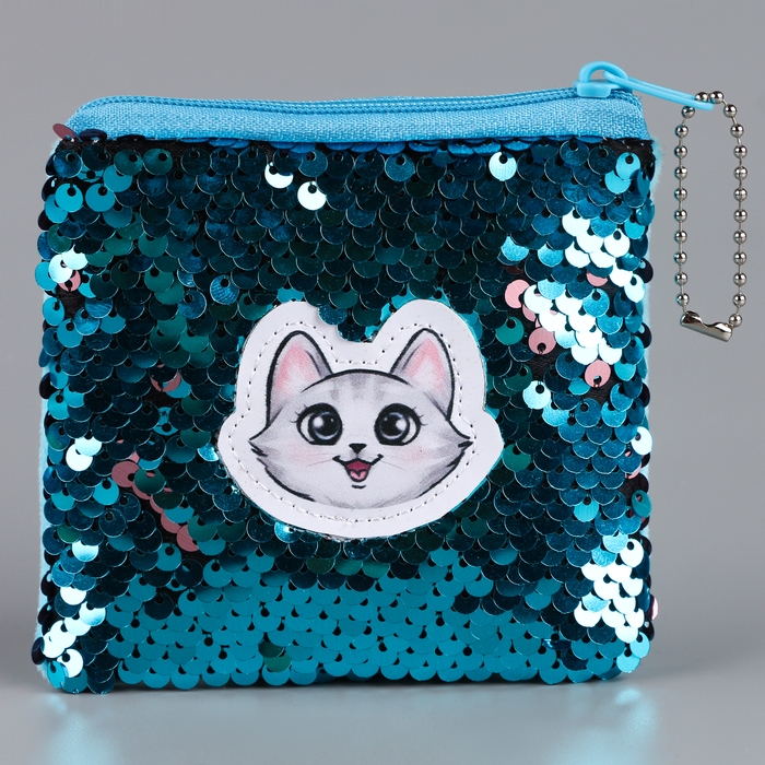 Кошелёк с пайетками антистресс «Волшебный котик»