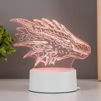 Светильник 3D RISALUX &laquo;Дракон&raquo;, LED-ночник, белый 15&times;9.5&times;11 см