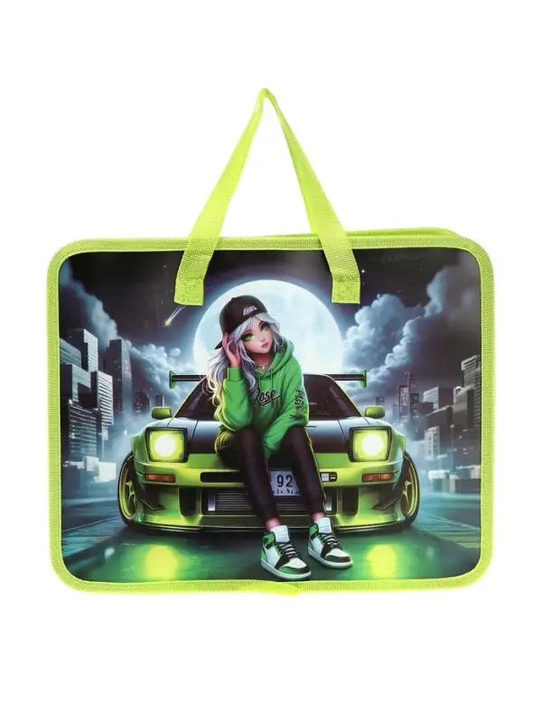 Папка с ручками &laquo;Ночь&raquo;, А4, пластиковая, 70 мм, 322&times;256 мм