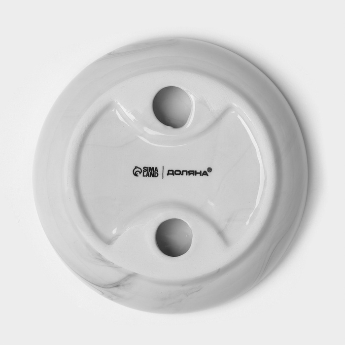 Мыльница керамическая «Розалин», цвет бело-чёрный