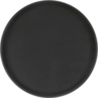 Поднос прорезин.кругл.16'' 40см черный, кт939
