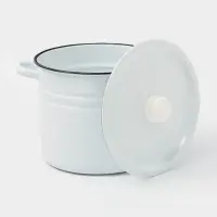 Кастрюля эмалированная, 9 л, d=21 см, с крышкой, без деколи, белая