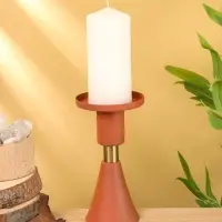 Подсвечник на 1 свечу текстурный "Терракотовый" 10,5х10,5х19,5 см